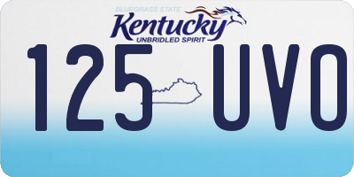 KY license plate 125UVO