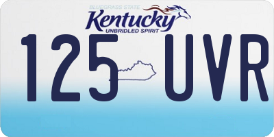 KY license plate 125UVR