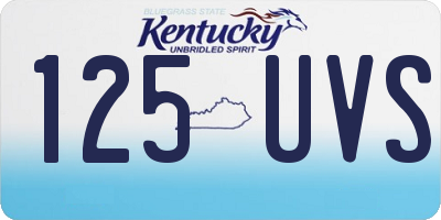 KY license plate 125UVS