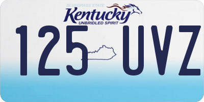 KY license plate 125UVZ