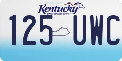 KY license plate 125UWC