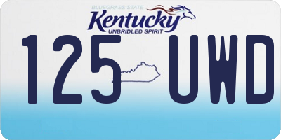 KY license plate 125UWD