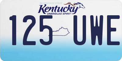 KY license plate 125UWE