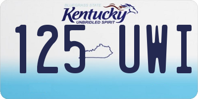 KY license plate 125UWI