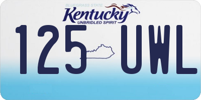 KY license plate 125UWL