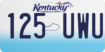 KY license plate 125UWU