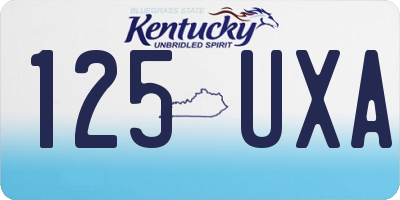KY license plate 125UXA
