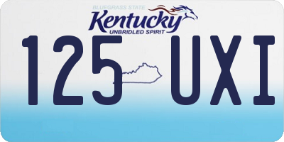 KY license plate 125UXI