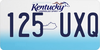 KY license plate 125UXQ