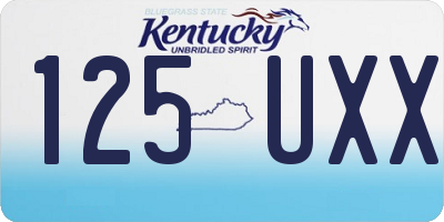 KY license plate 125UXX