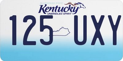 KY license plate 125UXY