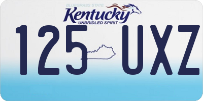 KY license plate 125UXZ
