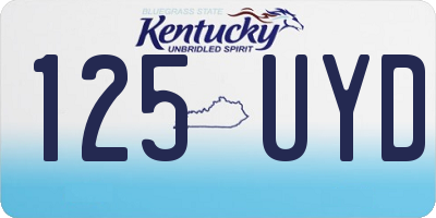 KY license plate 125UYD