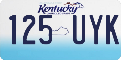 KY license plate 125UYK