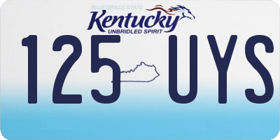KY license plate 125UYS