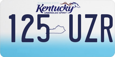 KY license plate 125UZR