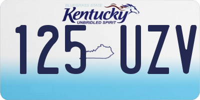 KY license plate 125UZV