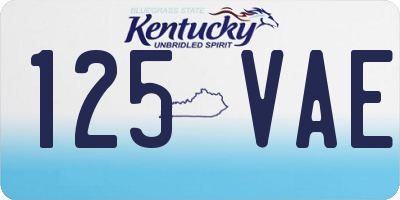 KY license plate 125VAE