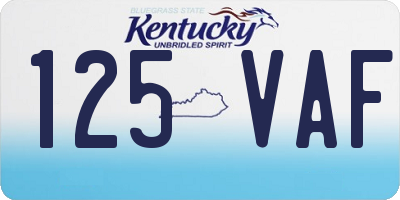 KY license plate 125VAF