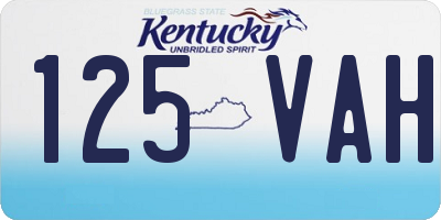 KY license plate 125VAH