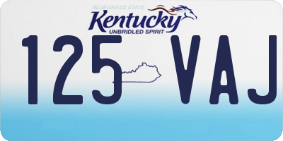 KY license plate 125VAJ