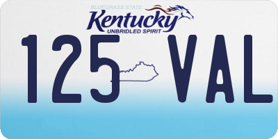 KY license plate 125VAL