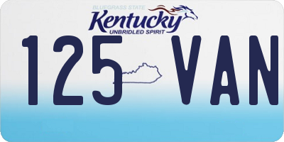 KY license plate 125VAN