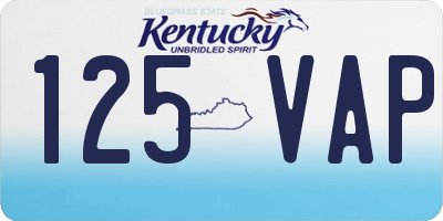 KY license plate 125VAP