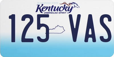 KY license plate 125VAS