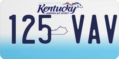 KY license plate 125VAV