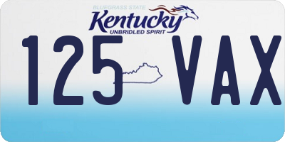KY license plate 125VAX