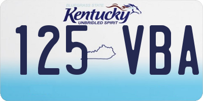 KY license plate 125VBA