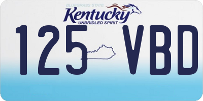 KY license plate 125VBD