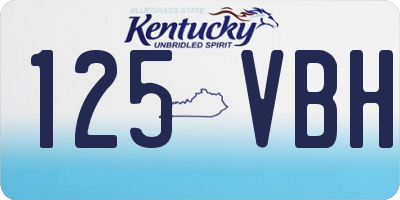 KY license plate 125VBH