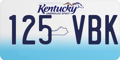 KY license plate 125VBK