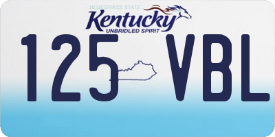 KY license plate 125VBL