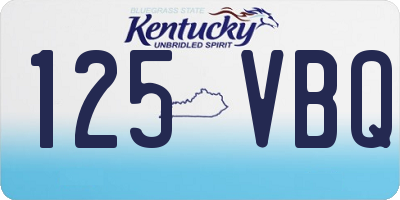 KY license plate 125VBQ