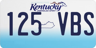 KY license plate 125VBS