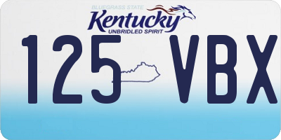KY license plate 125VBX