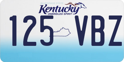 KY license plate 125VBZ