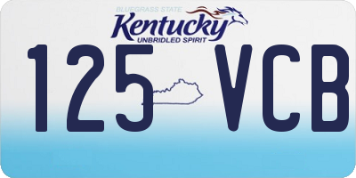 KY license plate 125VCB