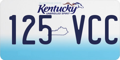 KY license plate 125VCC