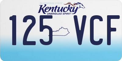KY license plate 125VCF