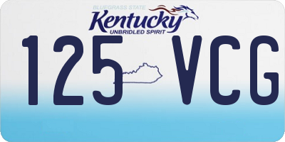 KY license plate 125VCG