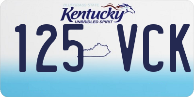 KY license plate 125VCK