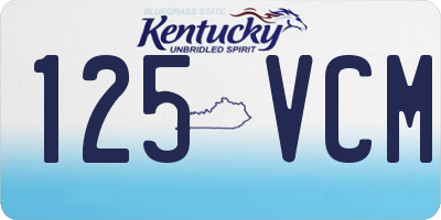 KY license plate 125VCM