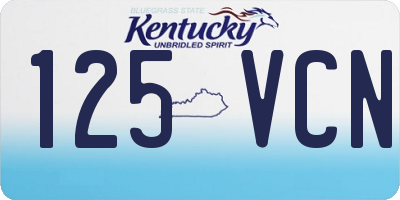 KY license plate 125VCN