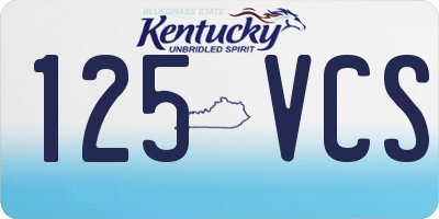 KY license plate 125VCS