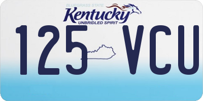 KY license plate 125VCU