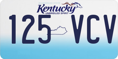 KY license plate 125VCV